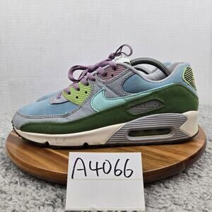 Nike Mens 10 Air Max 90 SE Sun Club Worn Blue Treeline Casual Athletic Sneaker